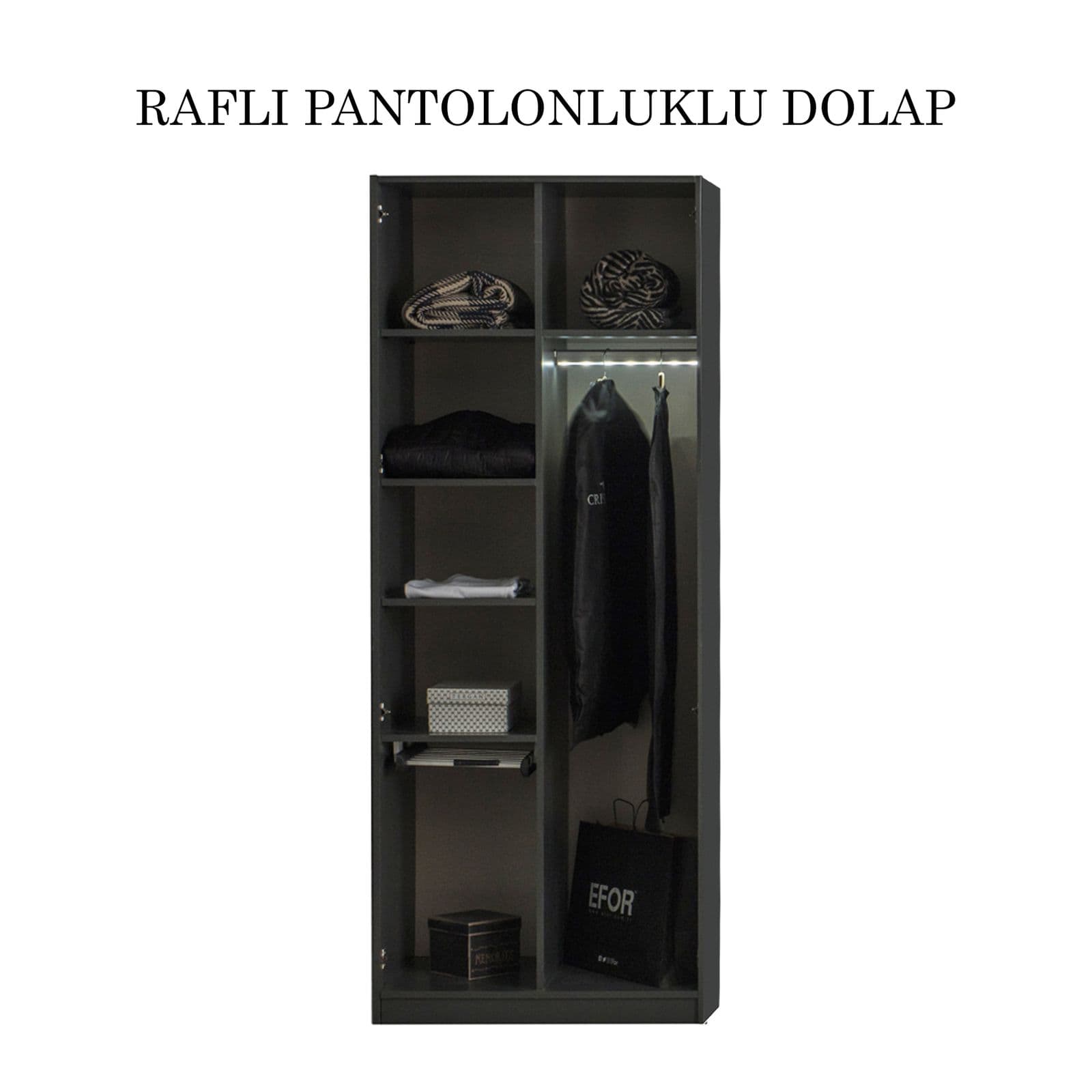 Bronze Antrasit 8 Kapaklı Köşe Dolap - 15