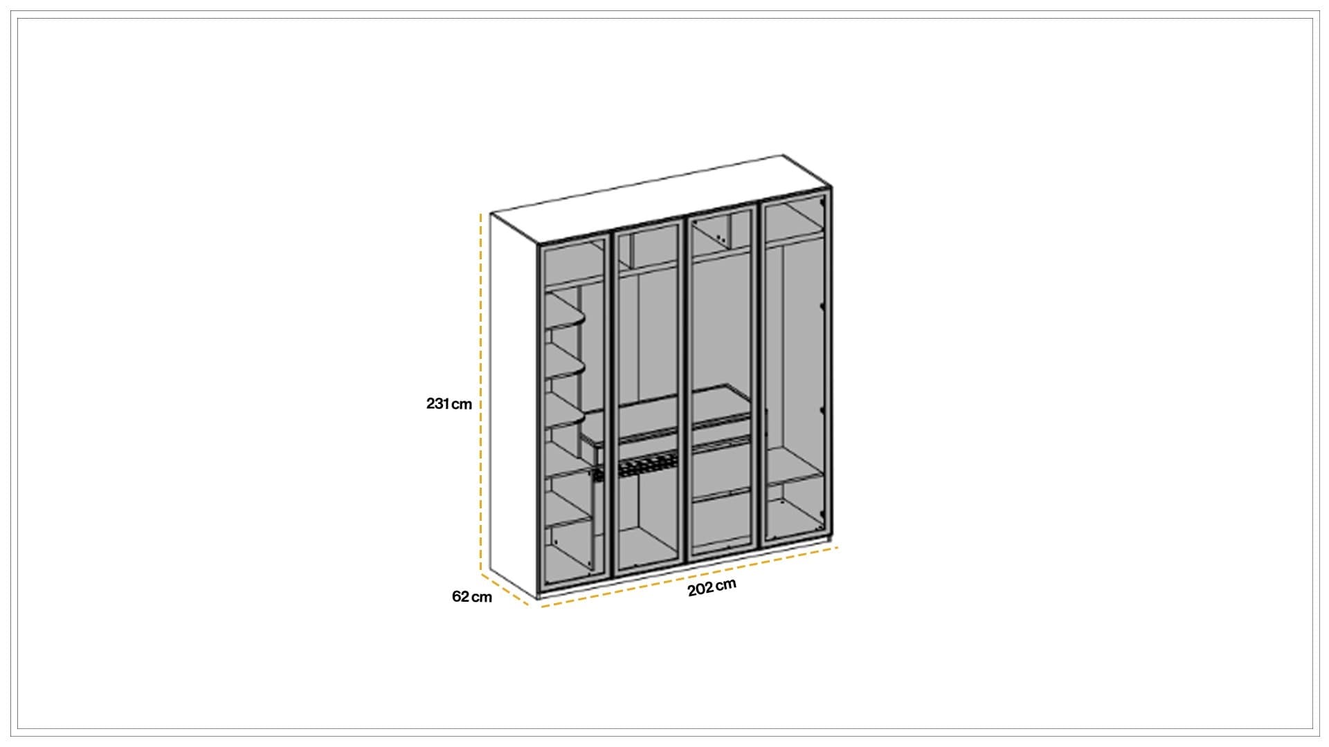 Kaşmir 200 cm Akordiyon Dolap - 3
